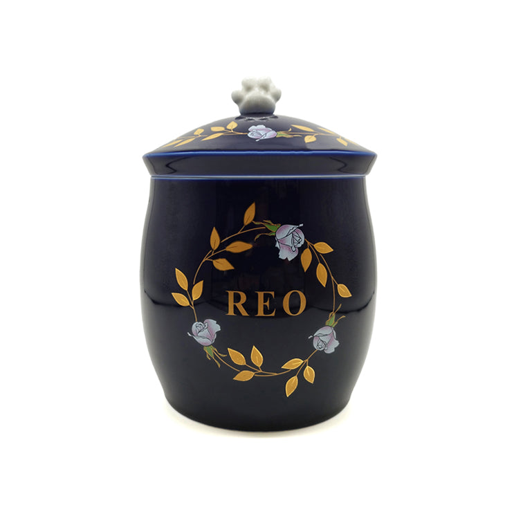 香蘭社 有田焼 ペット専用骨壺【ロイヤルブルーローズ 5寸】小型犬