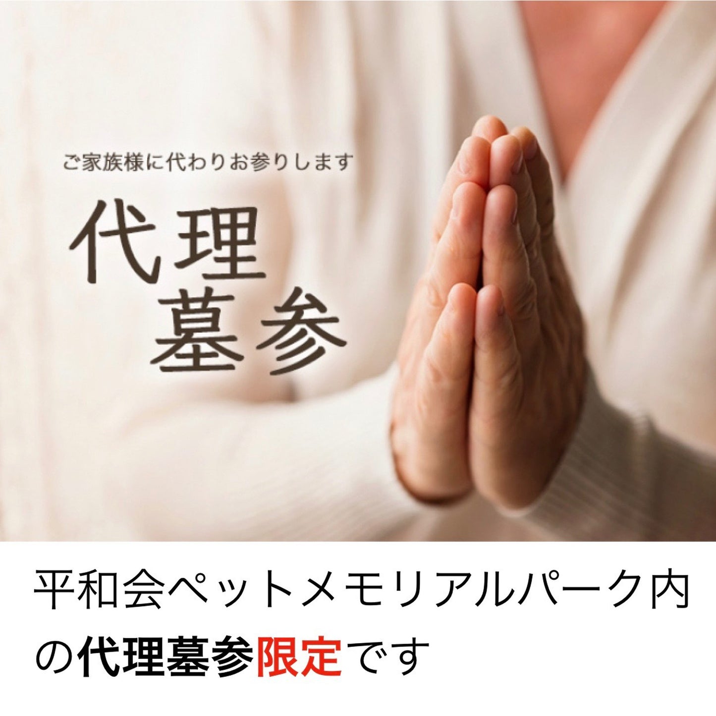 女性が手を合わせている
