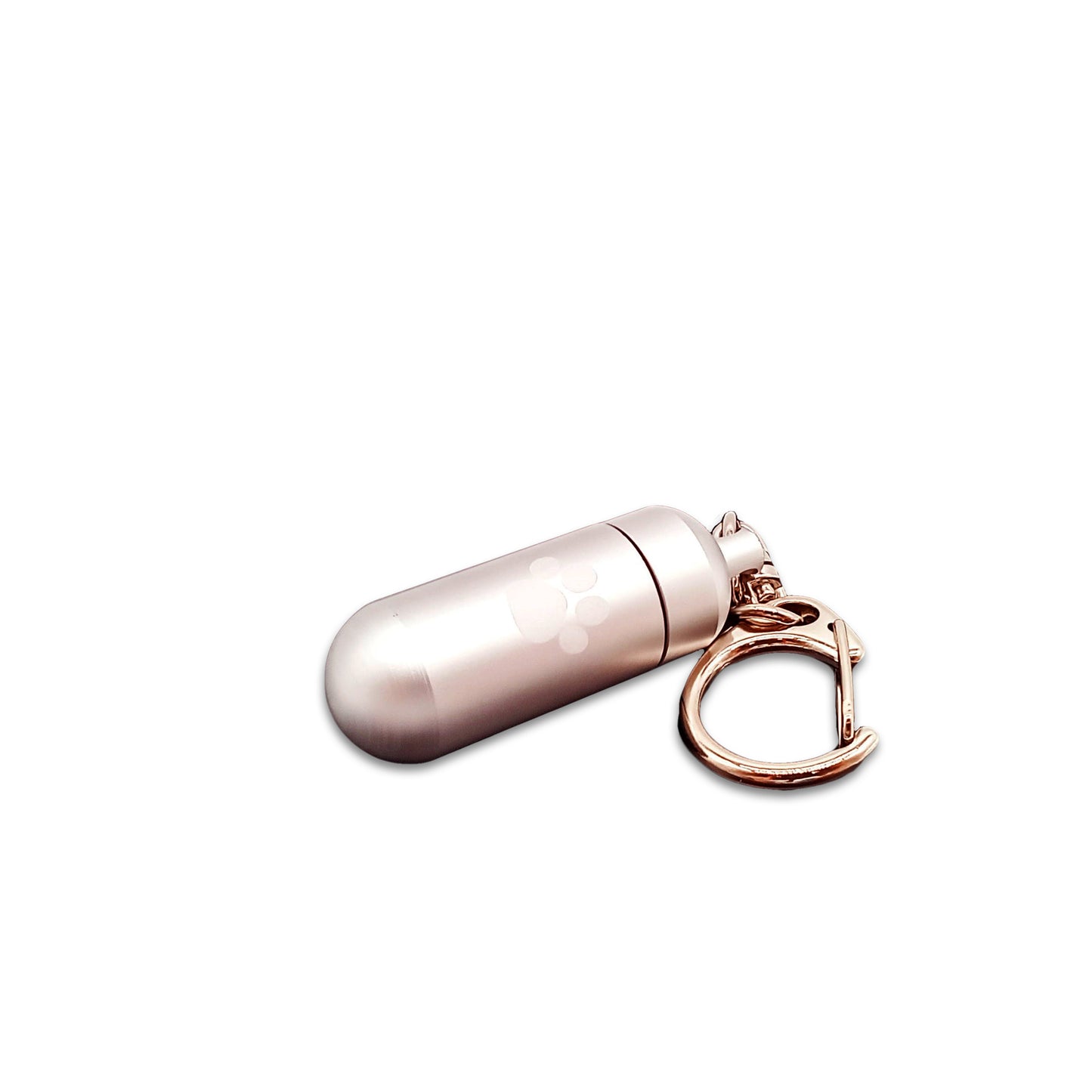 シルバーのカプセルキーホルダー