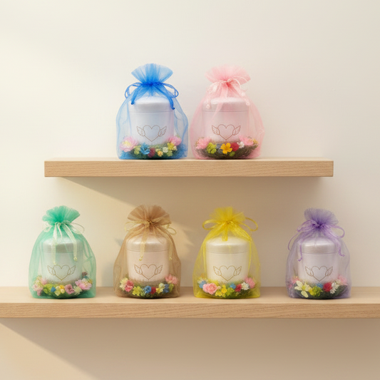 フラワーオーガンジー（骨壺カバー）【選べる６色】