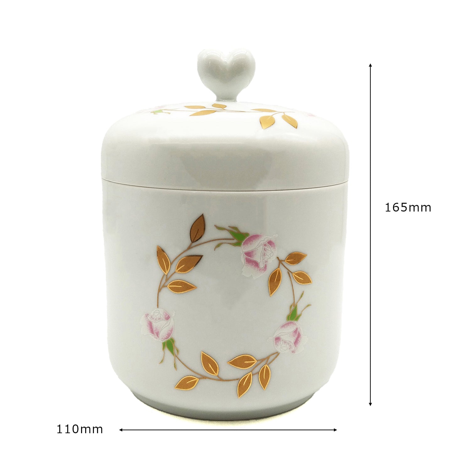 香蘭社　有田焼 ペット専用骨壺【ホワイトローズ 4寸】猫・小型犬