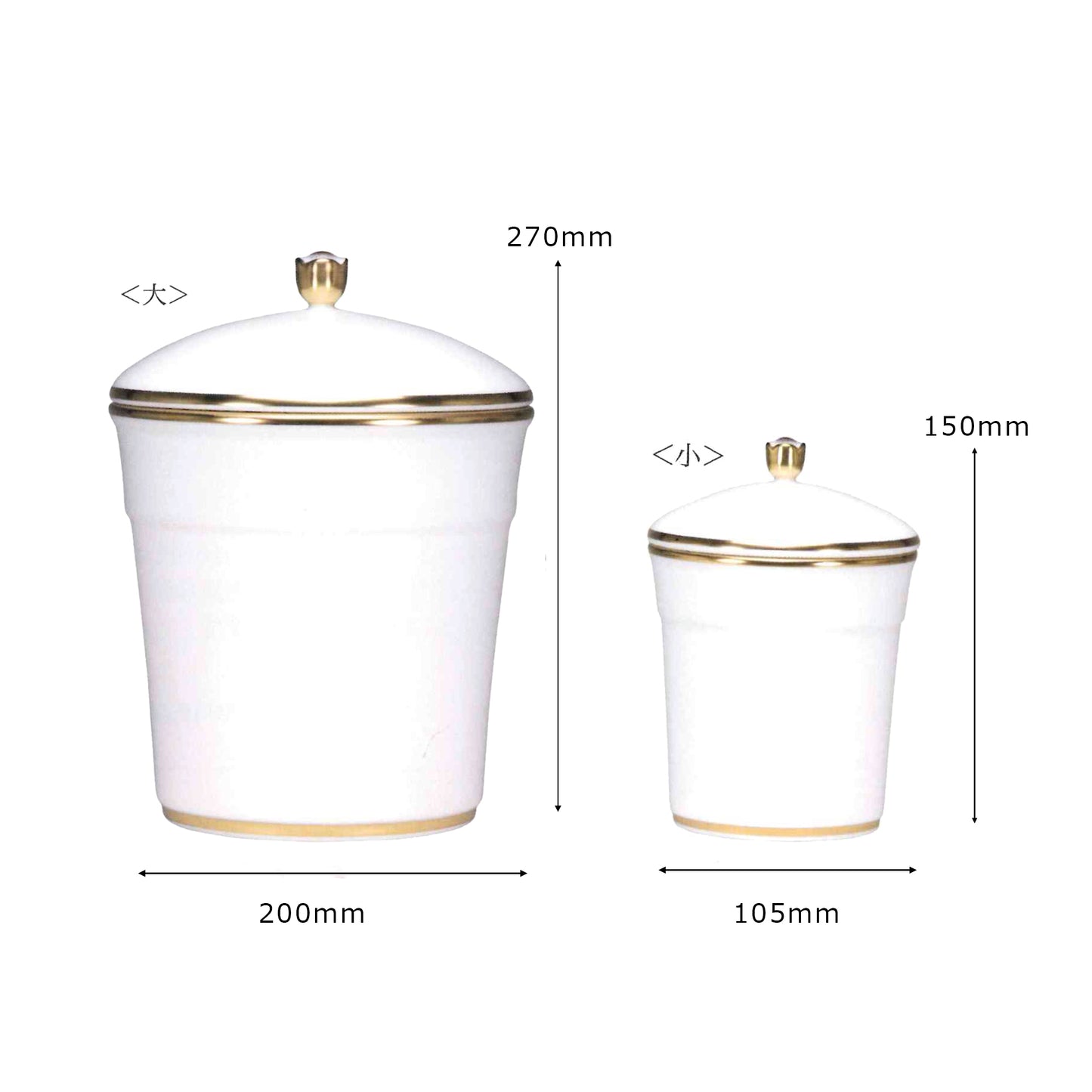 大倉陶園　ペット専用骨壺【白磁金線】