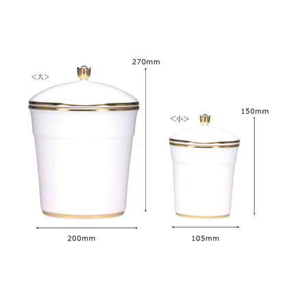 大倉陶園　ペット専用骨壺【白磁金線】