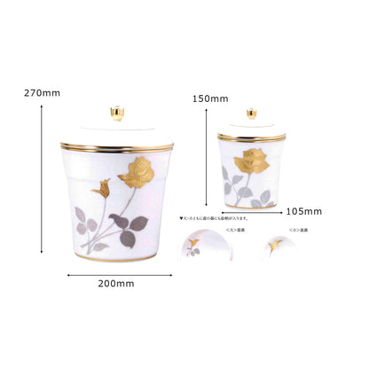 大倉陶園　ペット専用骨壺【金蝕バラ】