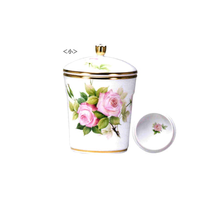 大倉陶園　ペット専用骨壺【手描きバラ（ピンク）】