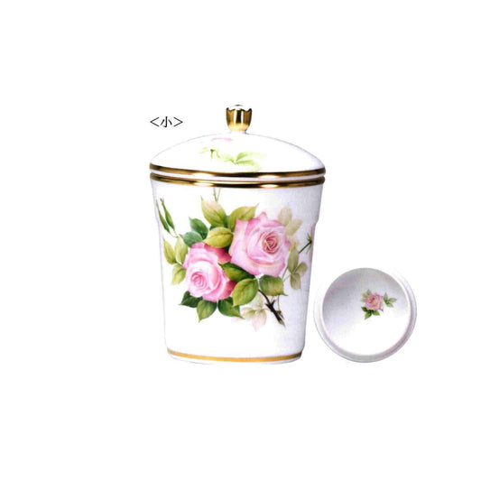 大倉陶園　ペット専用骨壺【手描きバラ（ピンク）】