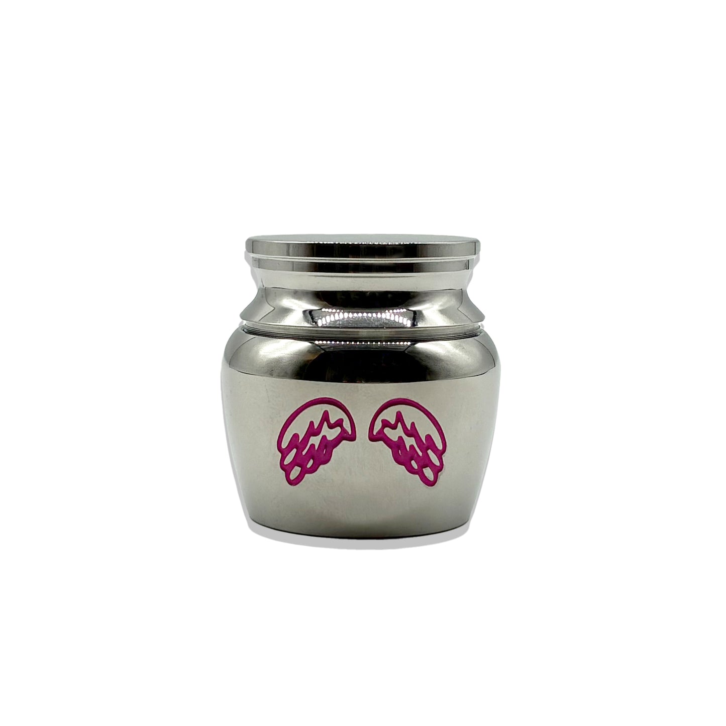 ステンレスミニ骨壺（L）【足あと・エンジェル】