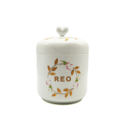 香蘭社　有田焼 ペット専用骨壺【ホワイトローズ 4寸】猫・小型犬