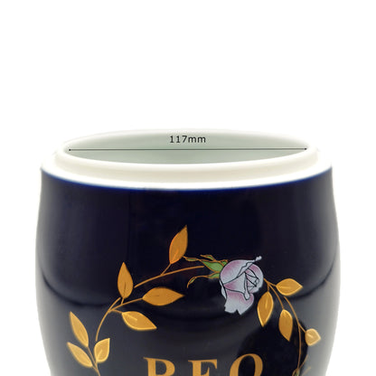 香蘭社　有田焼 ペット専用骨壺【ロイヤルブルーローズ 5寸】小型犬・中型犬