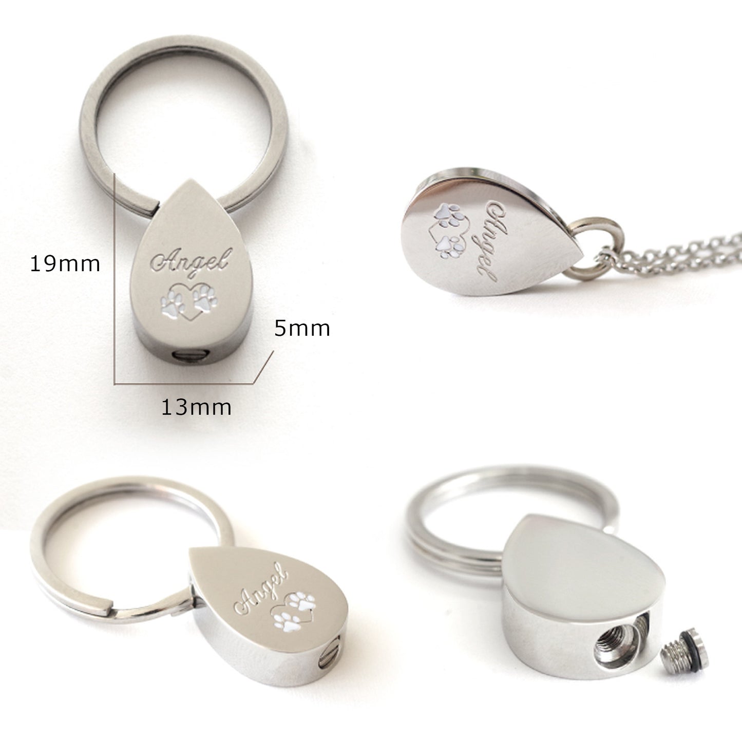 クリメイションジュエリー【ティアドロップ】／ステンレス ペンダント