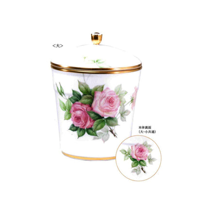 大倉陶園　ペット専用骨壺【手描きバラ（ピンク）】