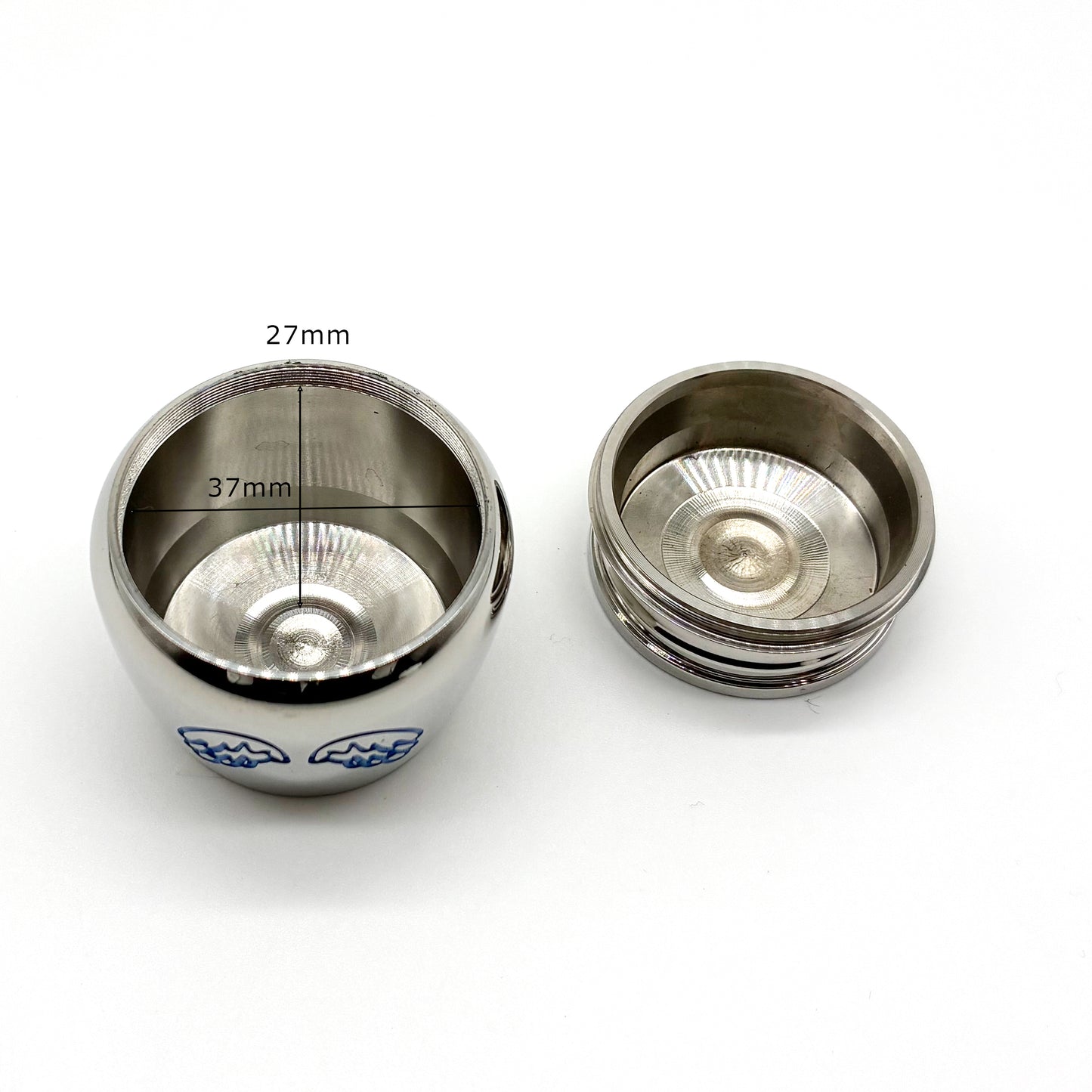 ステンレスミニ骨壺（L）【足あと・エンジェル】